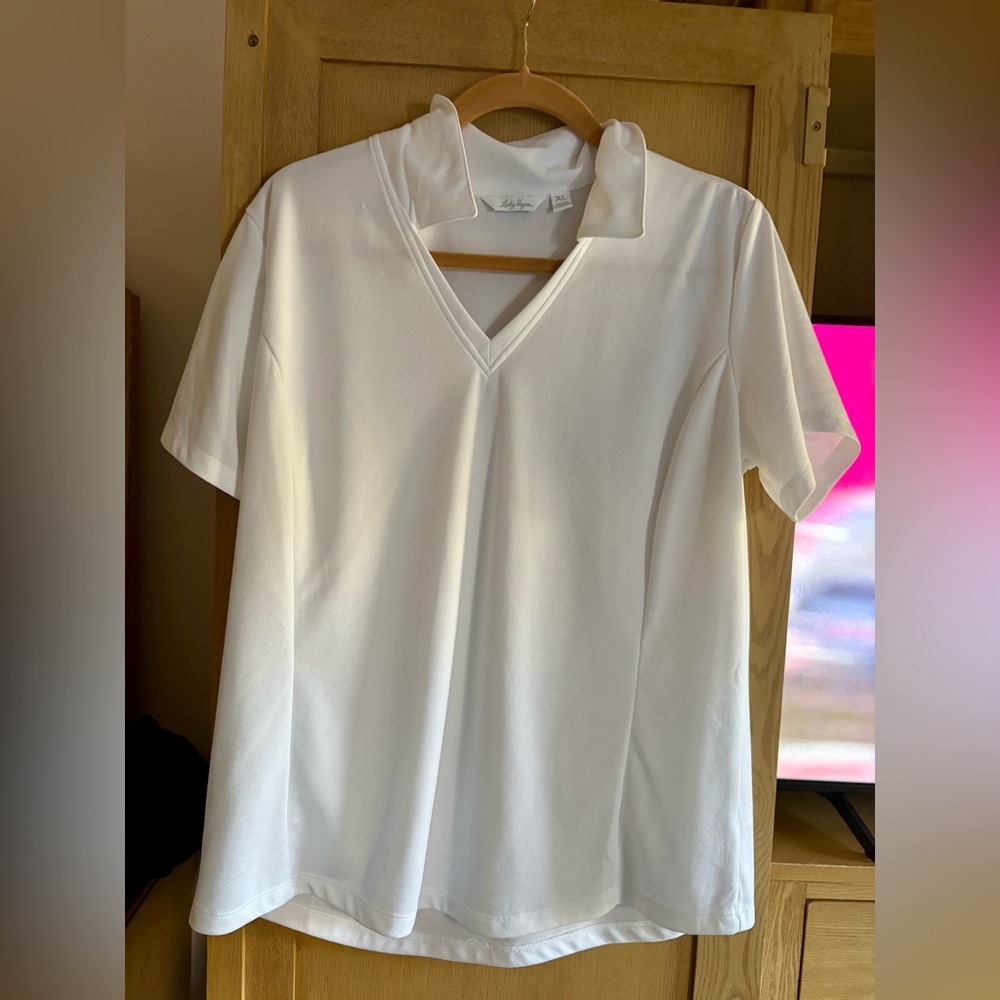 Lady Hagen Classic White Polo XL Golf Top, perfect